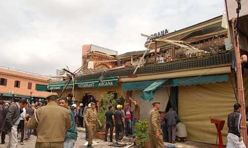 انفجار مراكش اجرامي واسفر عن سقوط 14 قتيلا بينهم 11 اجنبيا