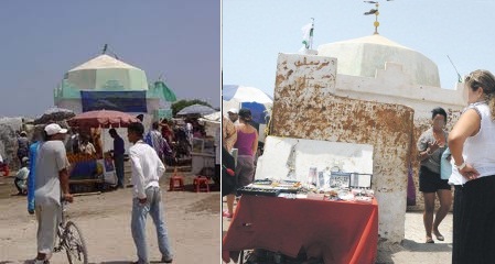 "لالة عايشة البحرية".. رجال يسبحون في بحر غير صالح و نساء يتبركن بالضريح بحثا عن عريس