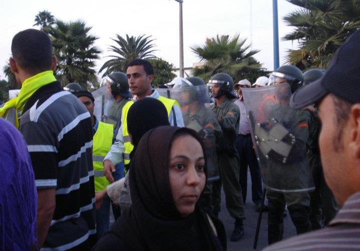 احتجاجات المعطلين في تواصل مستمر باقليم سيدي بنور ( صور)