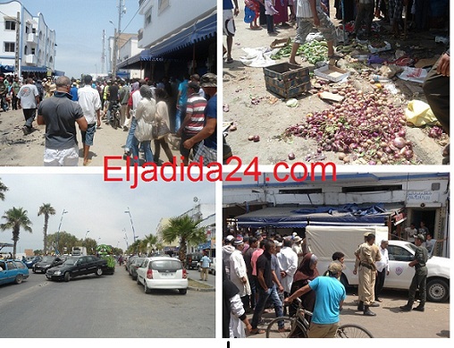 الواليدية: اصابة دركي و مواطنين في حملة لتحرير الملك العمومي من الباعة المتجولين