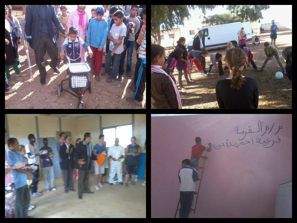 الهلال الأحمر المغربي بالجديدة ووفد عن الصليب الأحمر الفرنسي يزوران مجموعة مدارس القرية بجماعة مولاي عبدالله