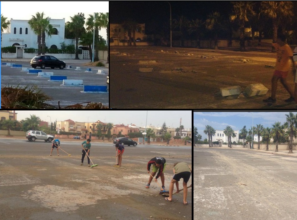 السلطات المحلية بالجديدة تخلي طريقا عمومية بشارع ابن باديس