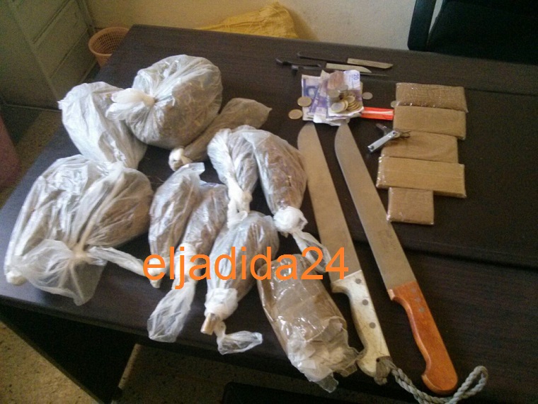 إيداع المزود الرئيسي للمخدرات بدائرة أزمور بالسجن المحلي سيدي موسى+ صورة المحجوزات