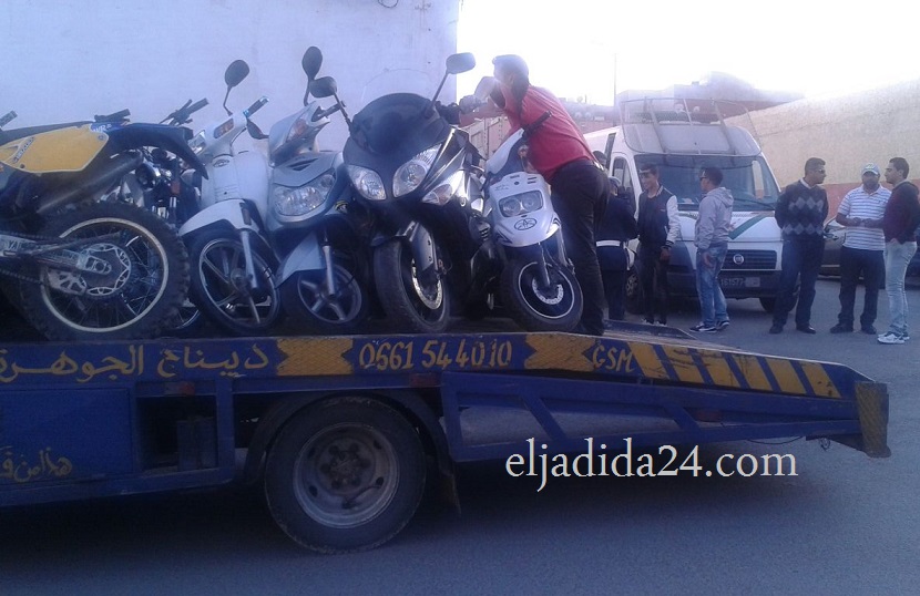 حملات أمنية على الدراجات النارية المشبوهة بالجديدة توقع بعدد من المبحوث عنهم