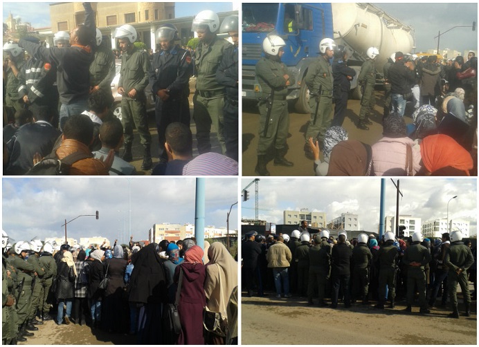 القوات العمومية تمنع مسيرة لطلبة الجامعة الى مقر عمالة الجديدة