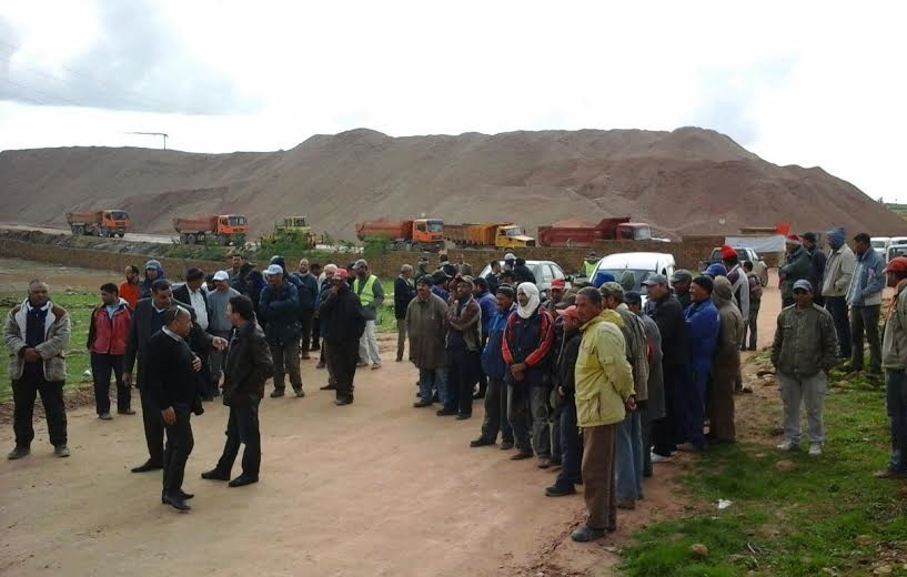 عمال الشركة المكلفة بأشغال الطريق السيار الجديدة- آسفي يدخلون في اضراب جديد عن العمل