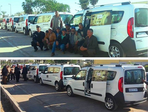 انطلاق العمل بالأسطول الجديد لسيارات الاجرة الكبيرة بمدينة سيدي بنور