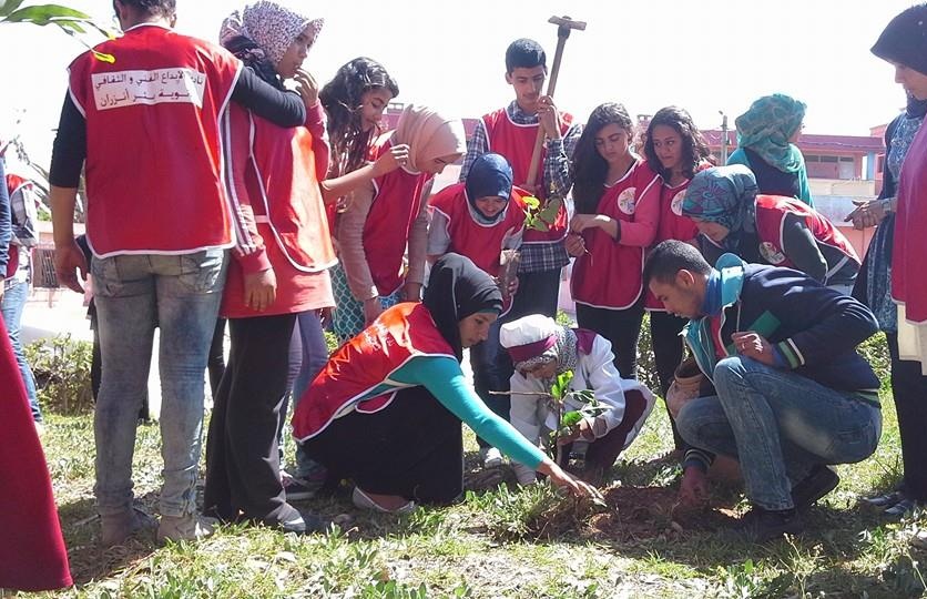 حملة تشجير بثانوية بئر أنزران بالجديدة