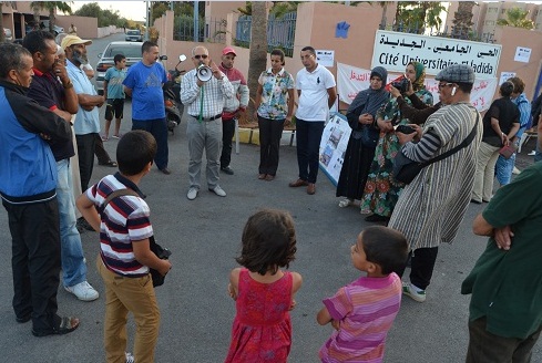 حقوقيو الجديدة ينظمون قافلة تضامنية لفائدة موظفي الحي الجامعي المعتصمين منذ 3 أسابيع
