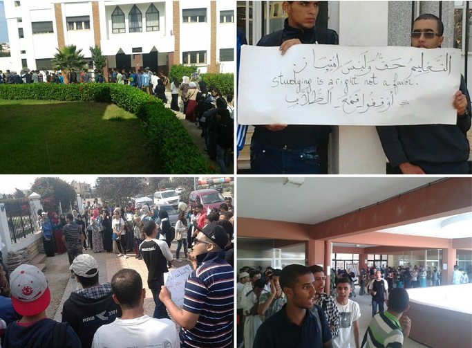 الطلبة الممنوعون من التسجيل بكلية الآداب بالجديدة يصعدون من احتجاجهم
