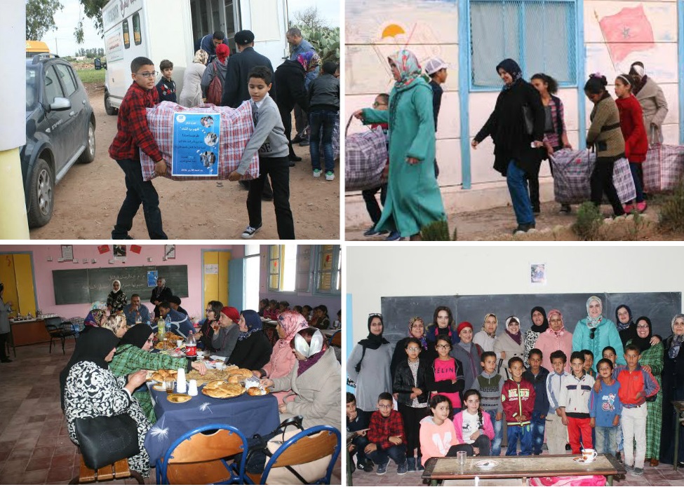 مؤسسة احسان الخاصة بالجديدة في مبادرة انسانية بمدرسة عبد الرحمن الداخل بجماعة الحوزية
