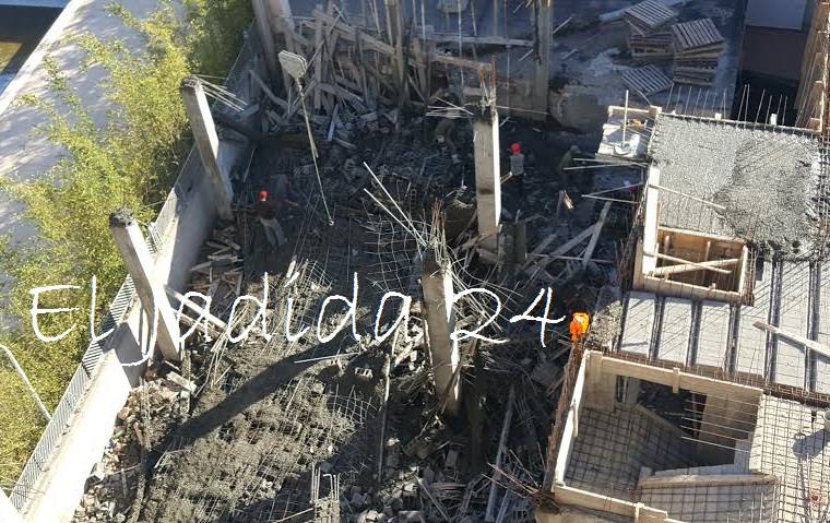 بالصور.. انهيار سقف عمارة في طور البناء بالجديدة كاد أن يتسبب في كارثة