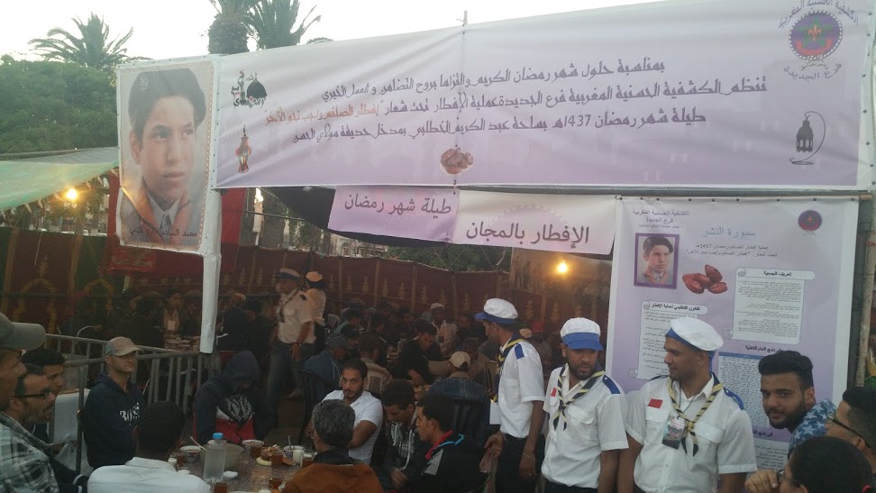 الكشفية الحسنية المغربية تنظم عمليات إفطار جماعي طيلة شهر رمضان بالجديدة