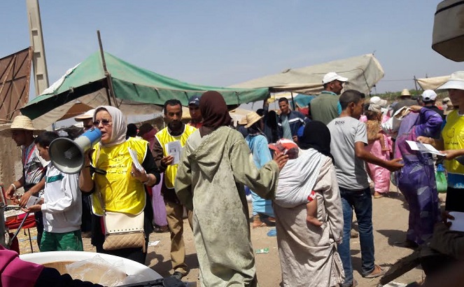 القافلة التحسيسية لجمعية السناء النسائية تحط الرحال بسيدي إسماعيل
