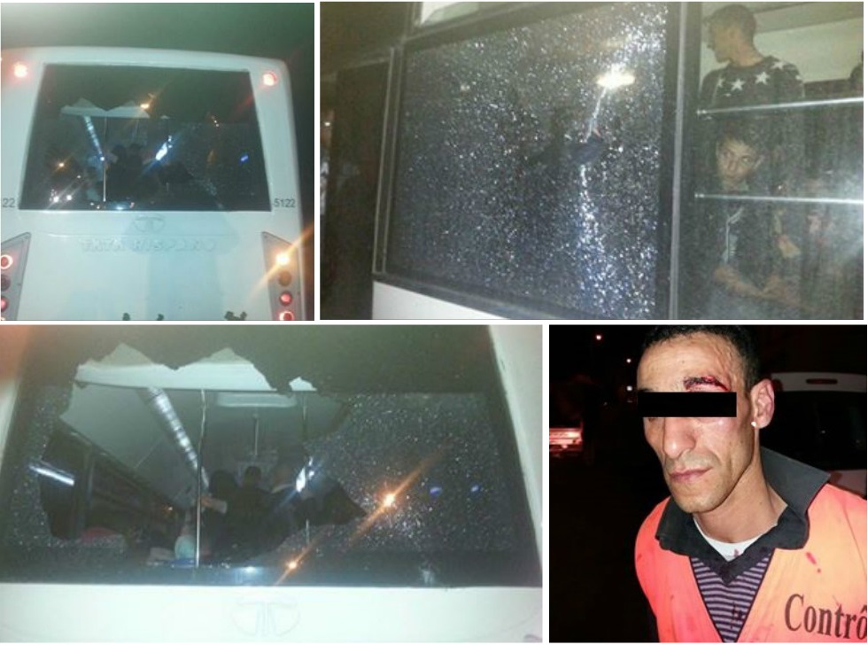 بالصور..  حافلات النقل الحضري تتعرض لهجمات منظمة في وسط الجديدة ومصالح الامن خارج التغطية