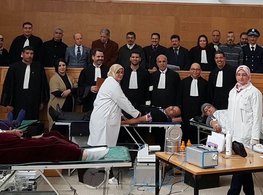 هيئة المحامين بالجديدة تنظم حملة للتبرع بالدم بقصر العدالة بالجديدة