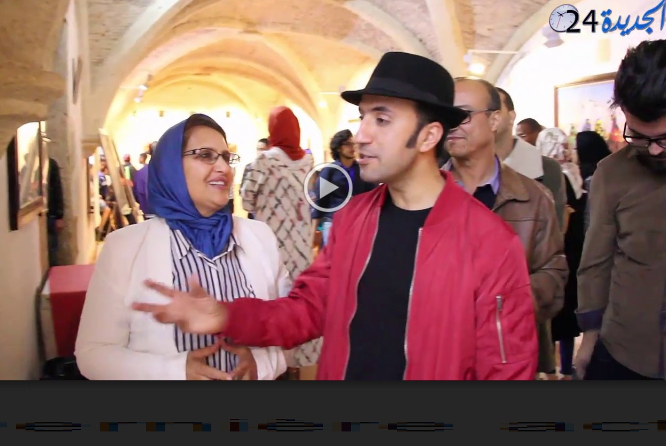 لوحات الفنانة ربيعة مزويقة تزين رواق الشعيبية طلال بالحي البرتغالي بالجديدة