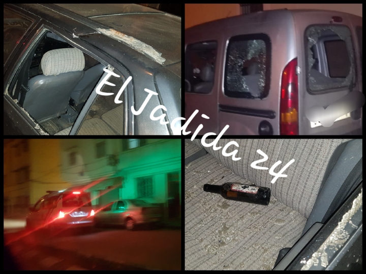 بالصور.. أزيد من 30 مراهقا مدججين بسيوف وعصي يكسرون عدة سيارات بدرب الهلالي بالجديدة