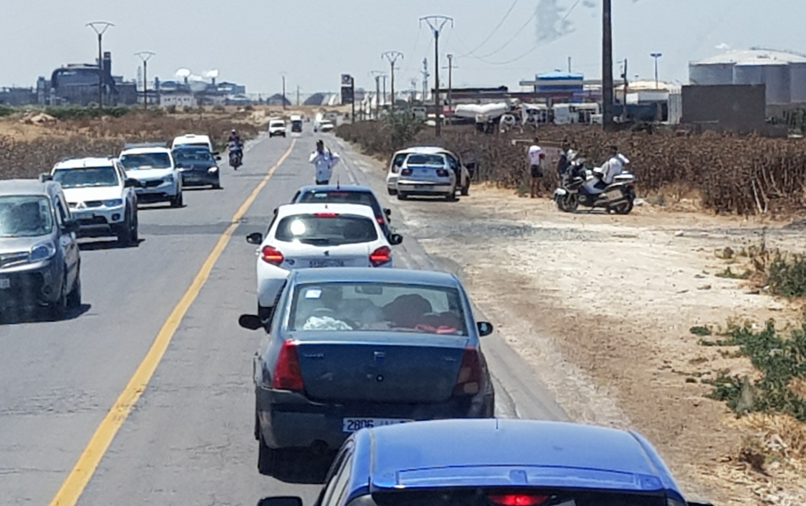 تسجيل حادثة سير مميتة بطريق الجرف الاصفر واستياء من بطىء الاشغال في مشروع توسعة الطريق