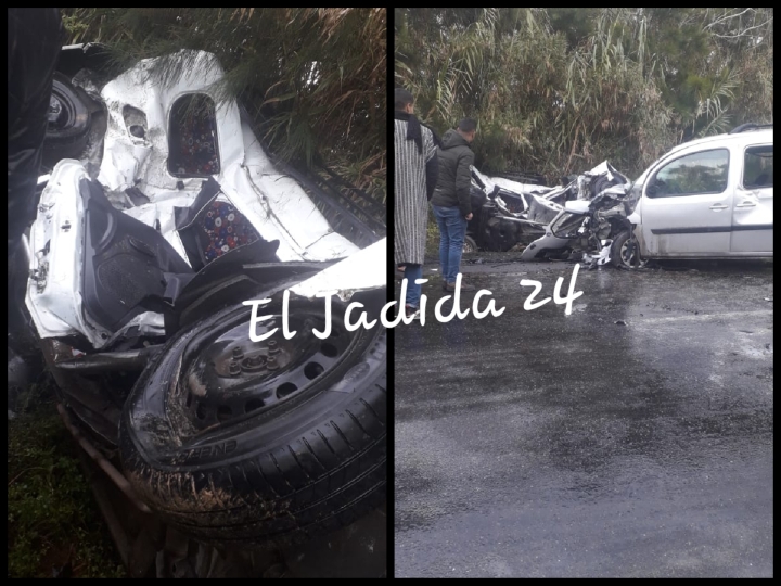 بالصور.. سائق ''طاكسي'' يقضي نحبه في حادثة سير بتراب إقليم الجديدة