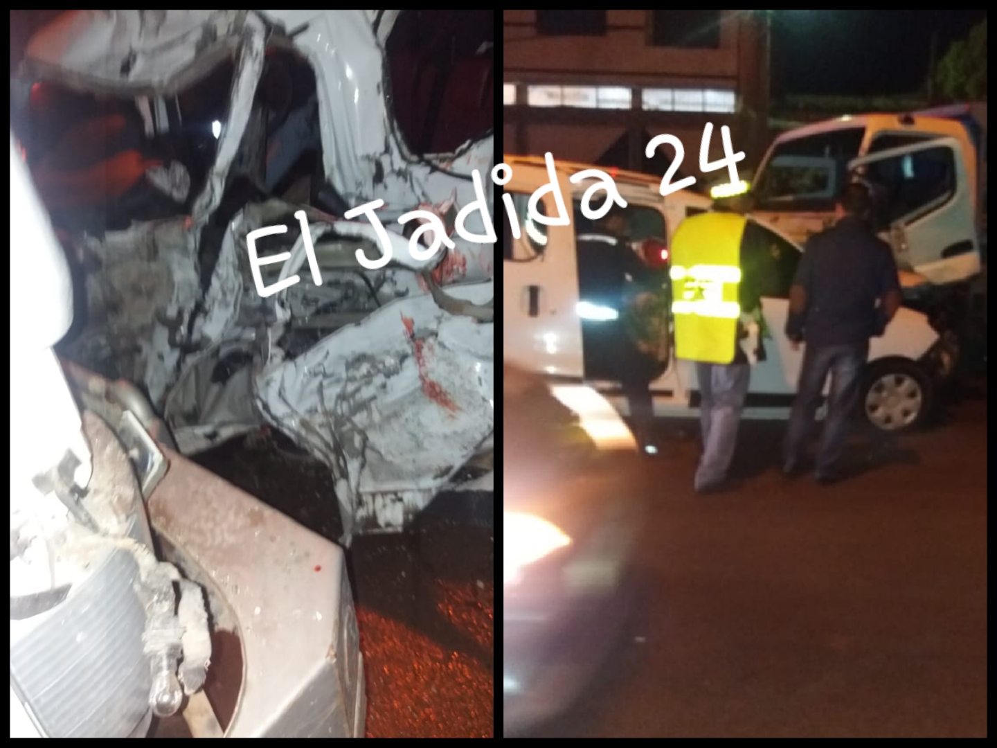 بالصور.. قتلى وجرحى في حادثة اصطدام سيارة بشاحنة قرب ازمور