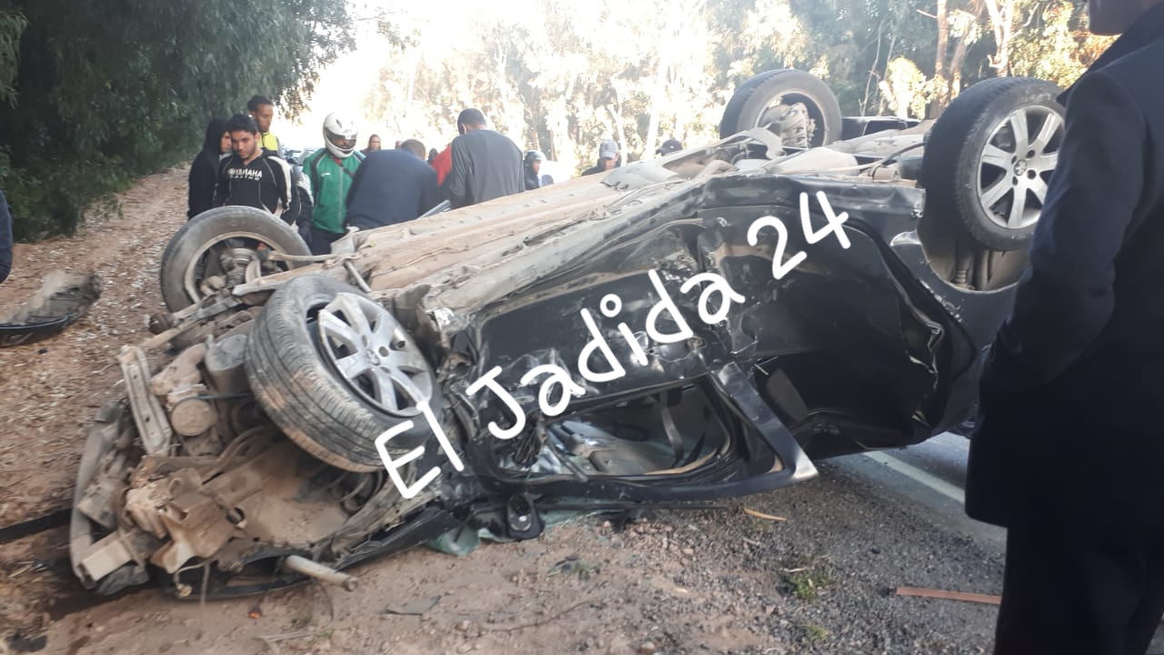 بالصور.. إصابة 6 أشخاص في حادثتي سير متزامنتين قرب غابة الكولف الملكي بالجديدة