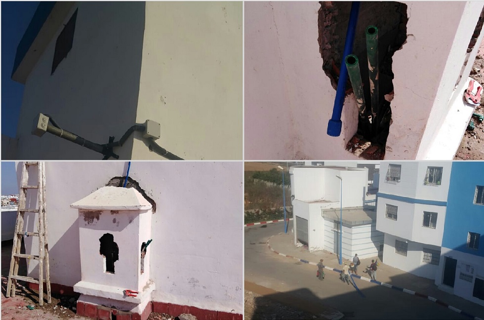 ساكنة إقامة النخيل 8 بحي المطار بالجديدة تطالب برفع الضرر ووقف أشغال  بناء غير قانوني