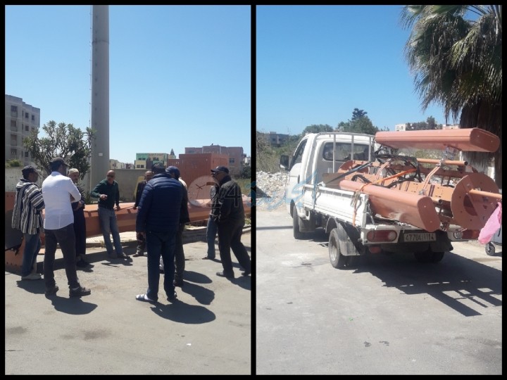 مواطنون باقامات النور بالجديدة يمنعون شركة 'اينوي' من نصب عمود لاسلكي قرب اقاماتهم