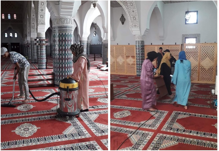 تنظيم حملة تطوعية لتنظيف مسجد الإمام علي بالجديدة استعدادا لشهر رمضان