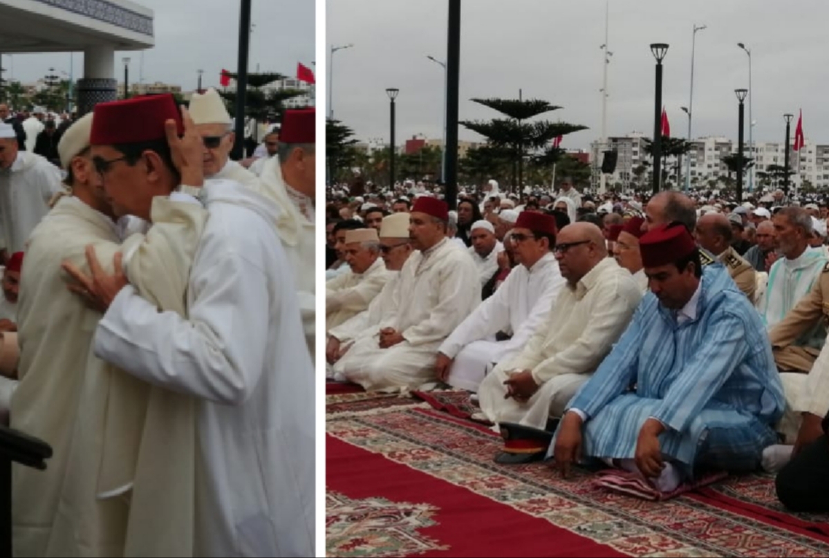 بالصور.. عامل الجديدة يترأس مراسيم صلاة عيد الفطر مع جموع المصلين بساحة حي المطار