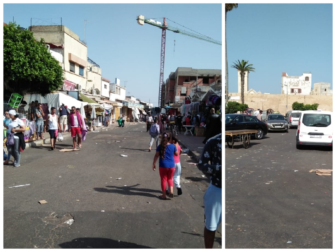 رئيس الملحقة الادارية الثانية الجديد يقود حملة لتحرير الملك العام بساحة الحنصالي بالجديدة