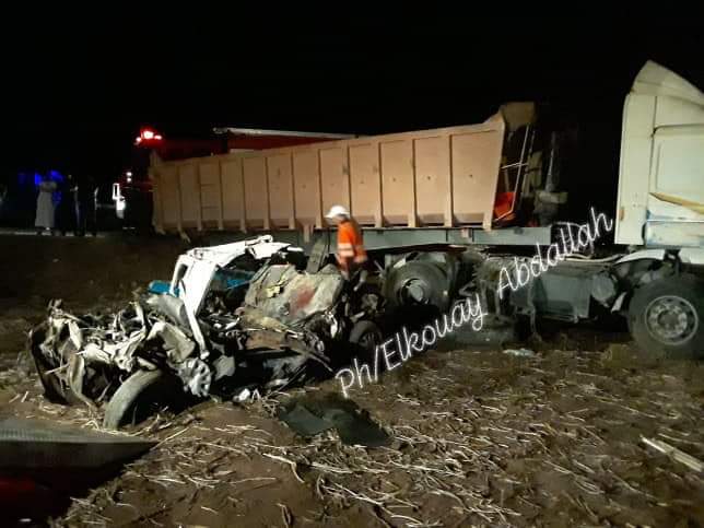 بالصور.. مصرع 4 أشخاص من أسرة واحدة في حادثة سير خطيرة ضواحي سيدي بنور