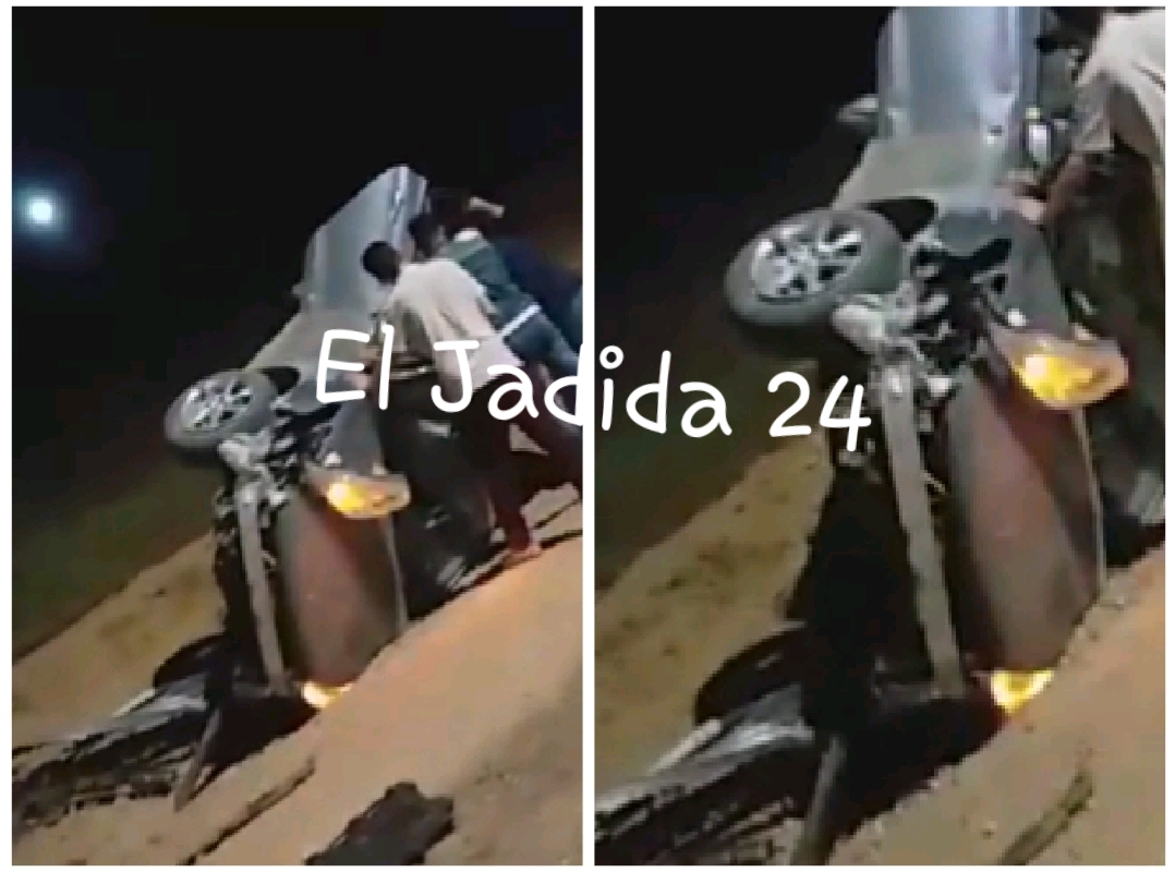 اصابة 4 اشخاص من مشجعي الدفاع الجديدي في انقلاب سيارة بمدخل مدينة الجديدة