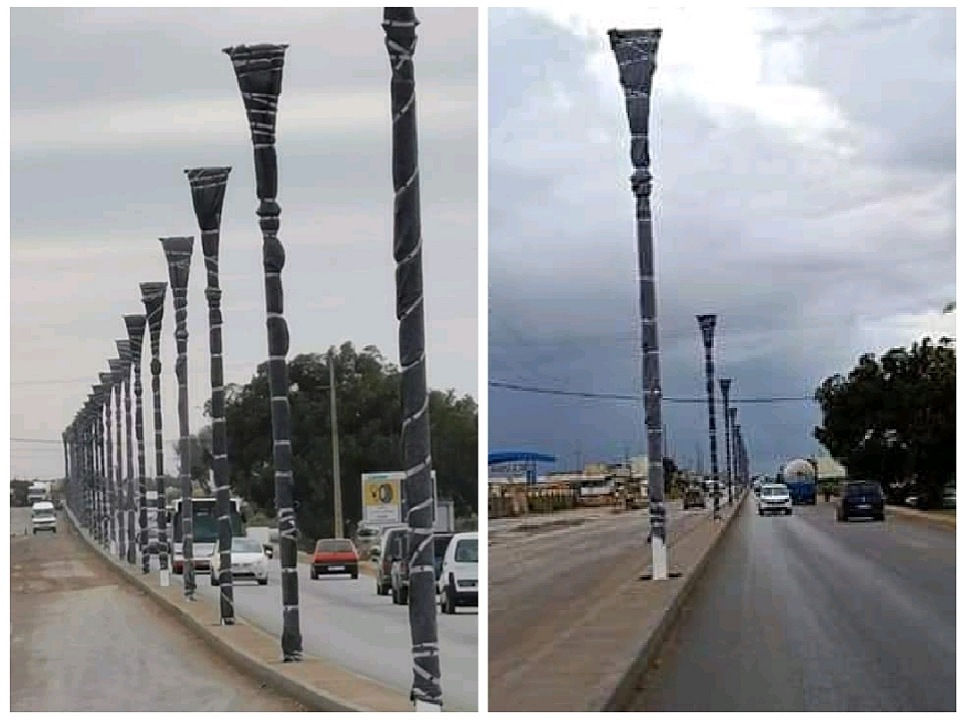 انطلاق أشغال تثبيث أعمدة الانارة العمومية على الطريق الرابطة بين الجديدة و الجرف الاصفر