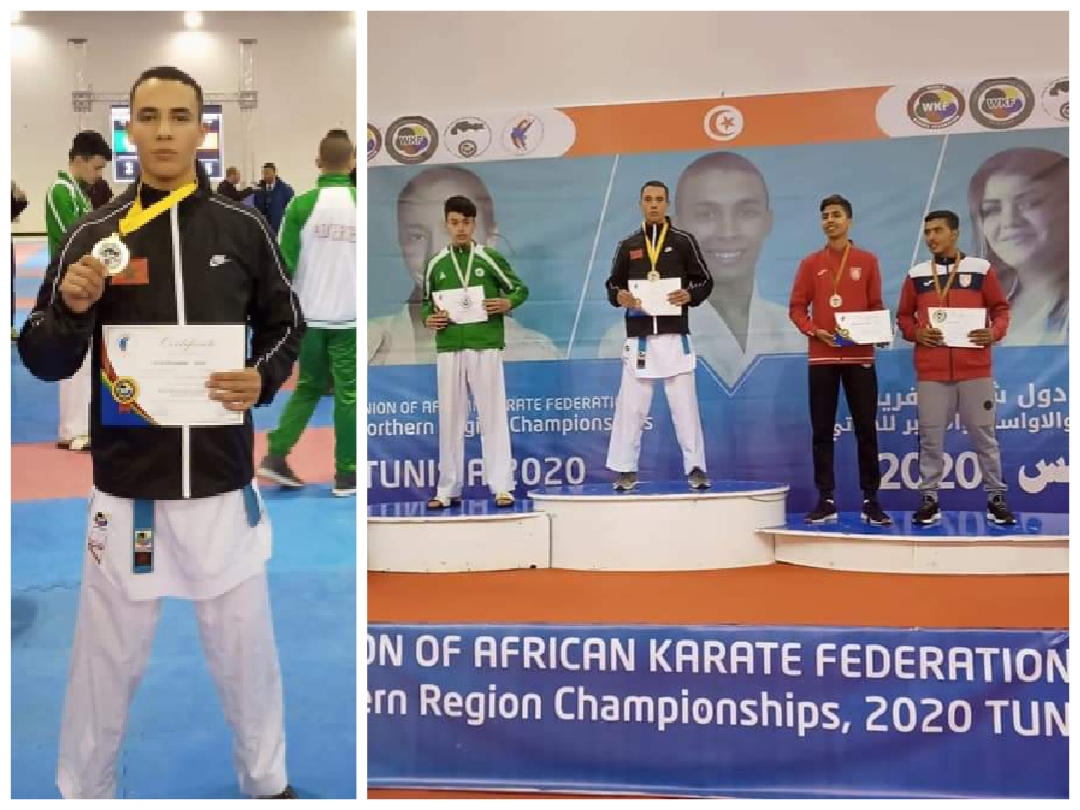 لاعب من نهضة أتلتيك الزمامرة للكراطي يهدي المغرب ميدالية ذهبية في بطولة افريقيا بتونس