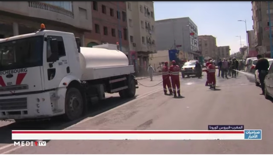 شاهد.. تقرير قناة ميدي 1 تيفي حول عمليات التعقيم بشوارع مدينة الجديدة