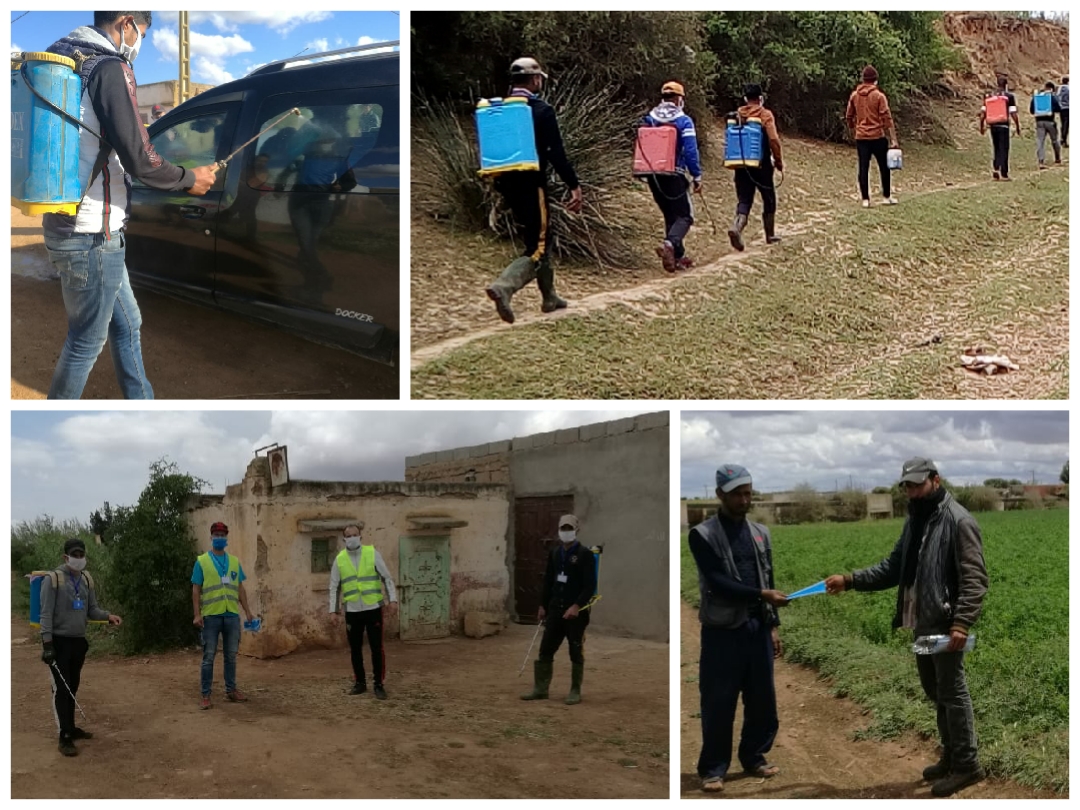 جمعويون ينظمون حملة للتعقيم وتوزيع الكمامات بجماعة العامرية بإقليم سيدي بنور