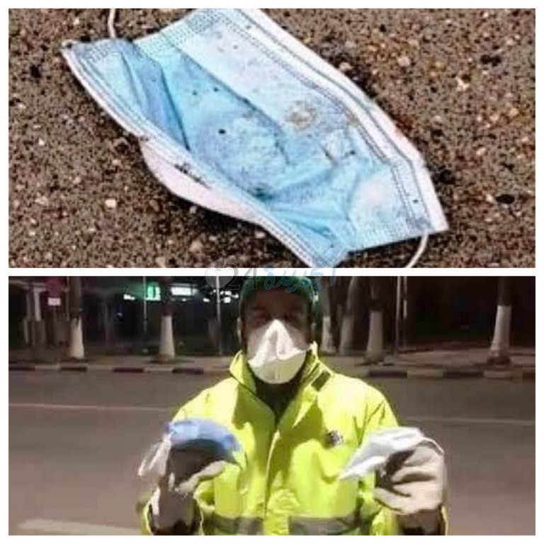 عمال النظافة... عيون ساهرة على نظافة المدينة ، ونداء للمواطنين بعدم رمي الكمامات في الشوارع