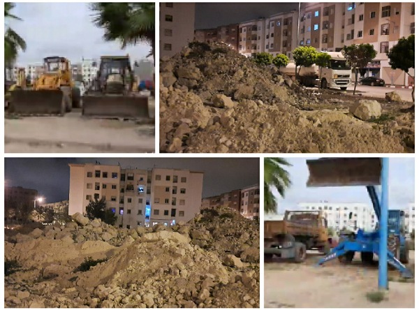 بعد تحولها الى موقف للشاحنات والجرافات وأشياء أخرى.. مطالب برد الاعتبار للساحة الكبرى لحي المطار بالجديدة