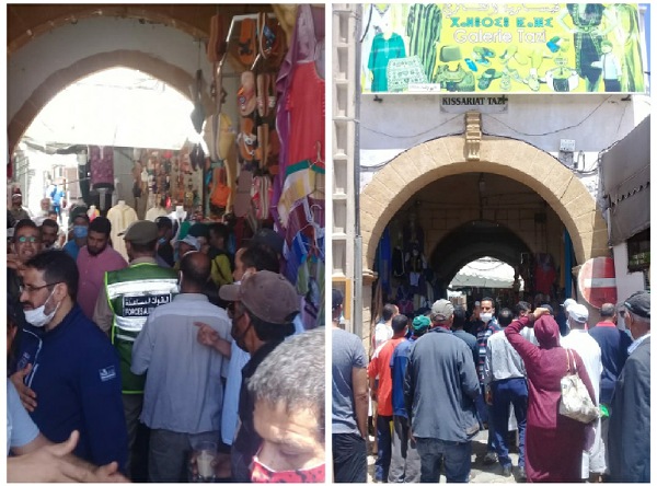 السلطات تغلق قيسارتين بساحة الحنصالي بالجديدة بعد إعادة افتتاحها من طرف التجار