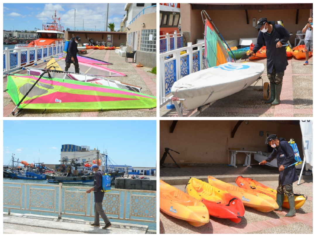 استعدادا لانطلاقة أنشطته...تعقيم نادي الدفاع الجديدي للبيئة والرياضات البحرية