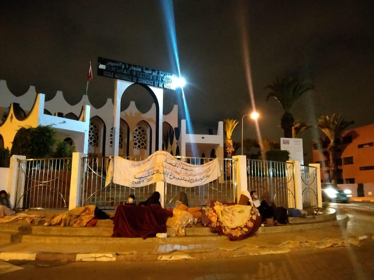 على هامش زيارة للطلبة المعتصمين أمام المدرسة الوطنية للتجارة والتسيير بالجديدة