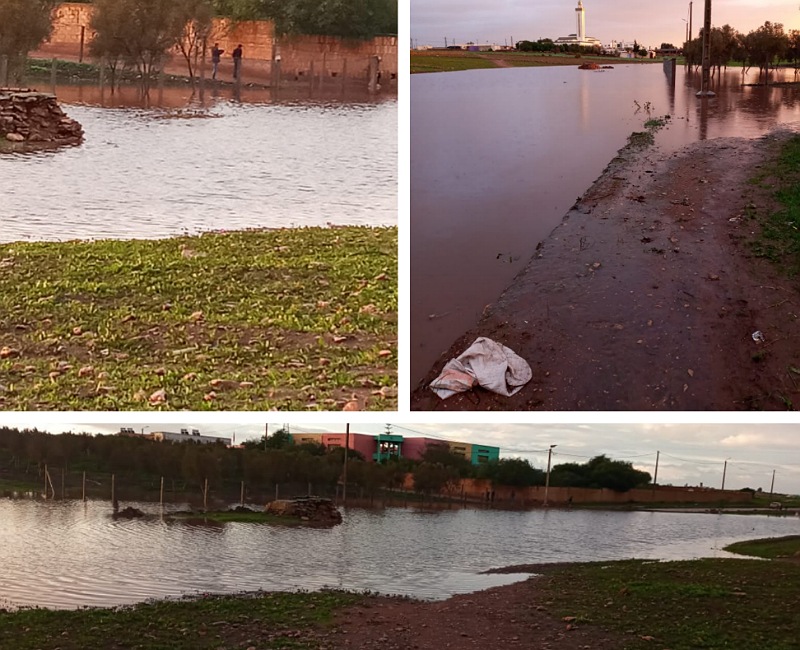 أولاد حمدان : الأمطار تعزل المدرسة الجماعاتية عبد الكبير الخطيبي