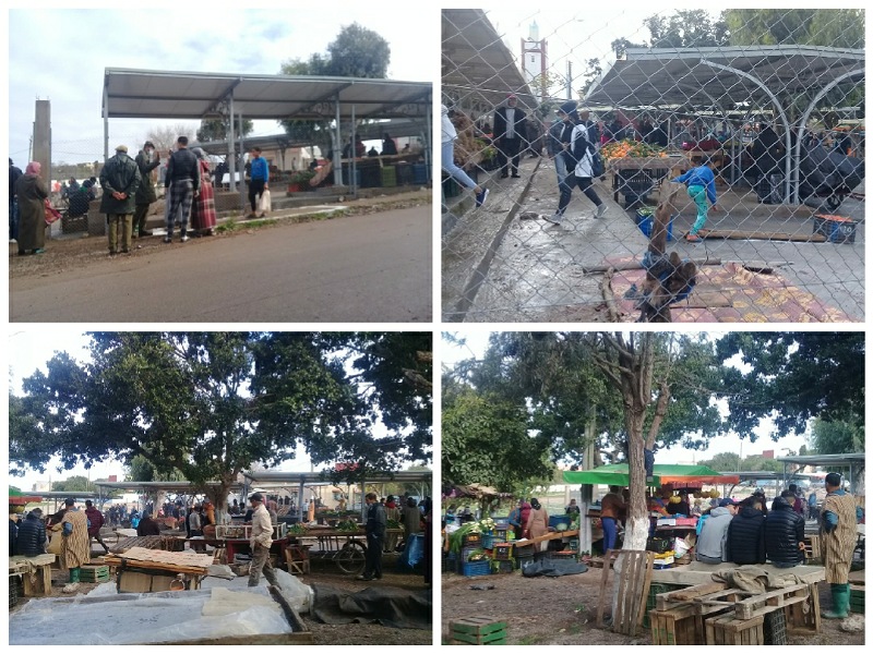 باعة الخضر والفواكه بجماعة سيدي على بنحمدوش يواصلون احتجاجاتهم على اقصائهم من الاستفادة من سوق القرب بالجماعة