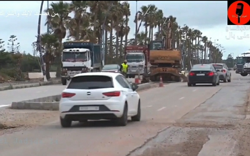 فضيحة تدهور البنية الطرقية لمدينة الجديدة على القناة الأولى