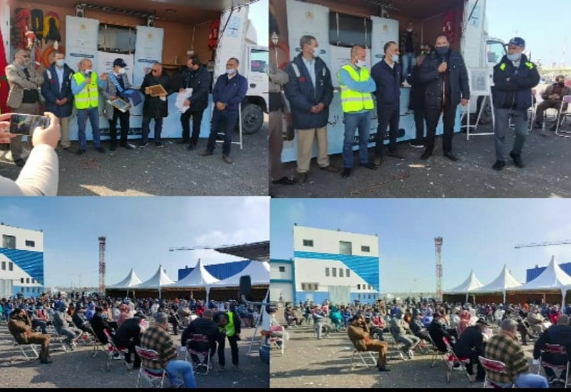 بحارة ميناء الجرف الأصفر يستفيدون من حملة تحسيسية حول أهمية السلامة البحرية