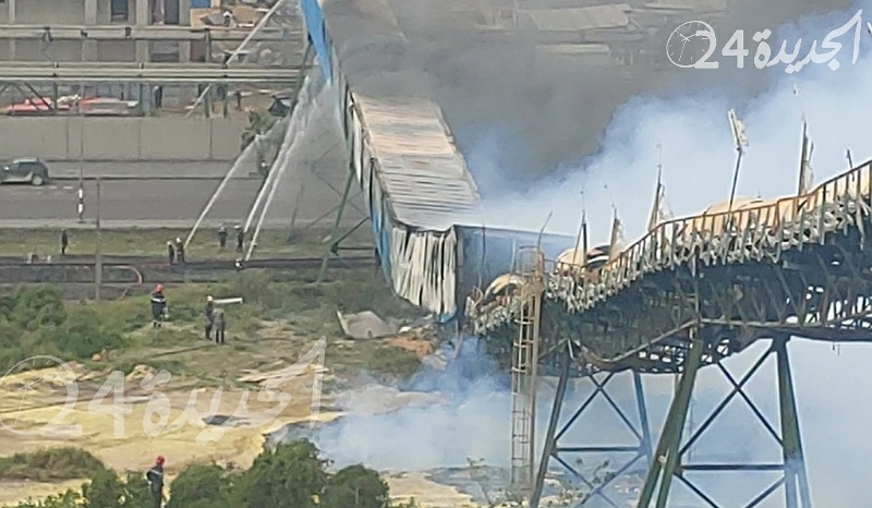 بالصور.. إطفائيو الفوسفاط ينجحون في إخماد حريق ميناء الجرف الأصفر