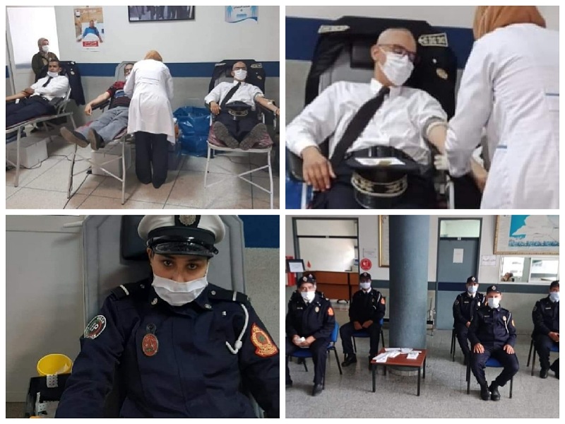 رجال ونساء الأمن الوطني بالجديدة ينخرطون في حملة للتبرع بالدم