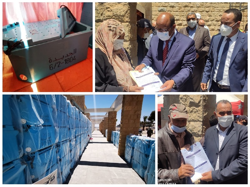 بالصور.. تجهيز 1362 قارب للصيد التقليدي بميناء الجديدة بالصناديق العازلة للحرارة