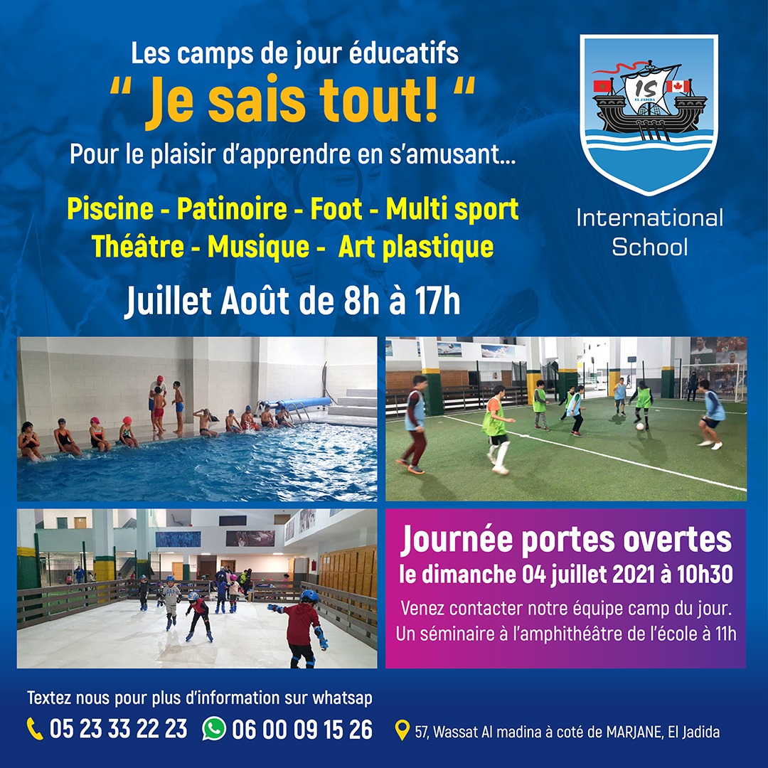 المدرسة الدولية بالجديدة تنظم مخيما حضريا لفائدة الأطفال بالجديدة وتفتح أبواب المؤسسة للاطلاع على مباني ومعسكر المخيم الصيفي